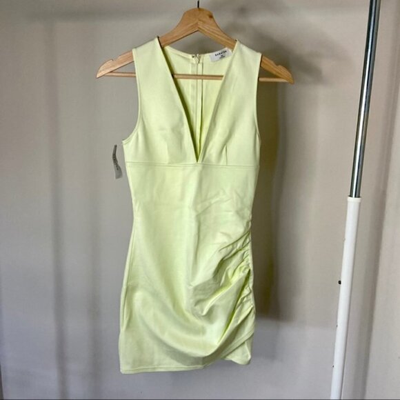 BABATON Aritzia Harrington yellow mini dress sz 00 - Picture 5 of 11